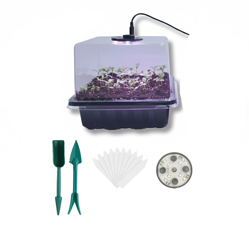 Indoor Garden Kit - 1/2/3er-Pack 12/24/36-Zellen Saatgut-Keimschale mit 8 LED-Wachstumslampen