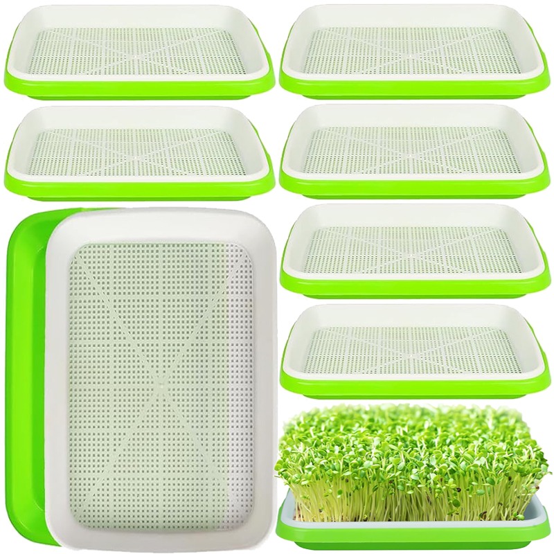 Hydroponic Grow Pod - Microgreens-Sprossenschale, Keimschale, Doppelschicht-Sprossen-Hydroponik-Schale, Anzuchttöpfe, Bodenlose Kultivierung,
